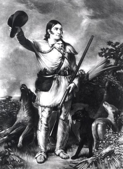 Colonel Davy Crockett, Engraved by Charles Gilbert Stuart by John Gadsby Chapman